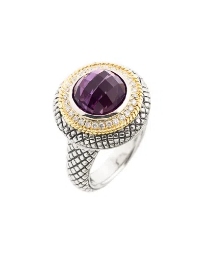 Andrea Candela Rodeo 18k & Silver 0.30 Ct. Tw. Diamond & Amethyst Ring In Multicolor