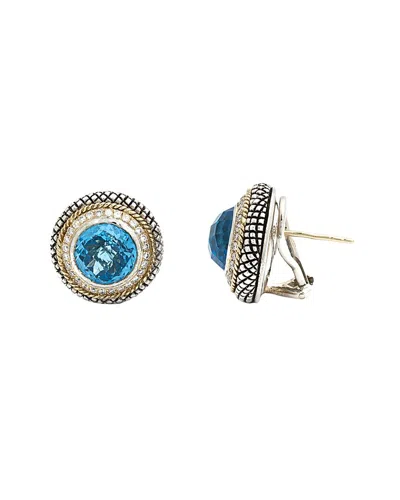 Andrea Candela Rodeo 18k & Silver 0.56 Ct. Tw. Diamond & Blue Topaz Earrings