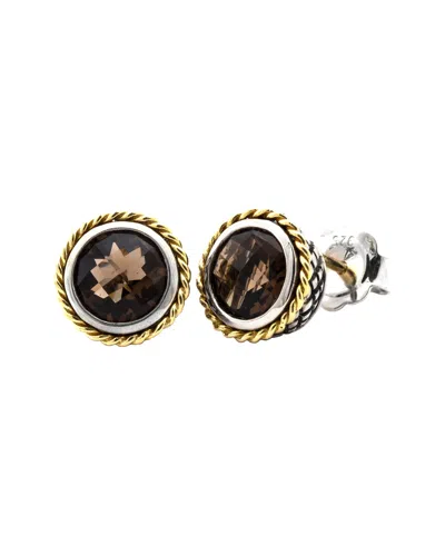Andrea Candela Rodeo 18k & Silver 2.18 Ct. Tw. Quartz Studs In Gold