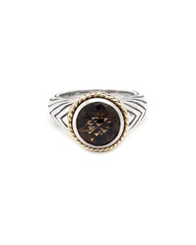 Andrea Candela Rodeo 18k & Silver 3.23 Ct. Tw. Smoky Quartz Ring In Brown