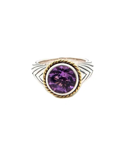 Andrea Candela Andréa Candela Rodeo 18k & Silver 3.48 Ct. Tw. Amethyst Ring In Purple