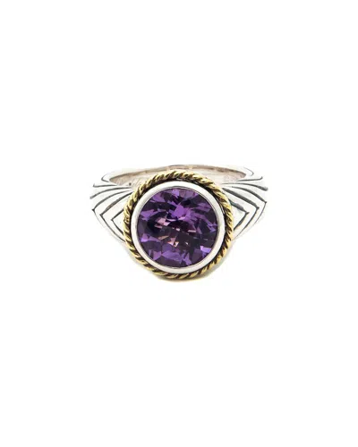 Andrea Candela Rodeo 18k & Silver 3.48 Ct. Tw. Amethyst Ring In Gold