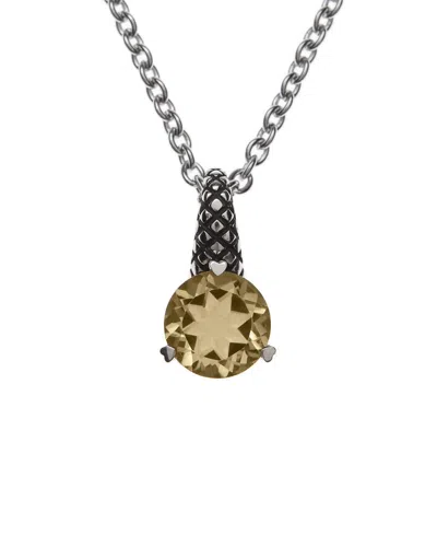 Andrea Candela Silver Lemon Quartz Pendant Necklace In Metallic