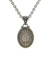 Andrea Candela Tesoro 18k & Silver 0.27 Ct. Tw. Diamond Antique Oval Necklace In Metallic