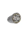 Andrea Candela Tesoro Blanco 18k & Silver 0.24 Ct. Tw. Diamond & White Topaz Ring In Metallic