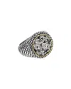 Andrea Candela Tesoro Blanco 18k & Silver 0.24 Ct. Tw. Diamond & White Topaz Ring In Metallic