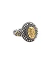 Andrea Candela Tierra Oro 18k & Silver 0.03 Ct. Tw. Diamond Ring In Multi