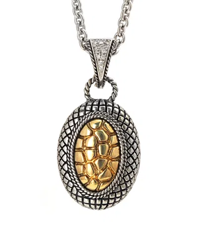 Andrea Candela Tierra Oro 18k & Silver 0.06 Ct. Tw. Diamond Necklace In Gold