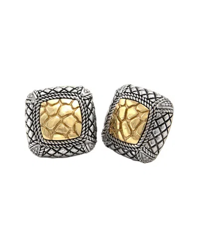 Andrea Candela Tierra Oro 18k & Silver 0.08 Ct. Tw. Diamond Earrings In Metallic