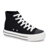 Andrea Canvas Sneaker Boots With Platform In Black