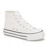Andrea Canvas Sneaker Boots With Platform In White