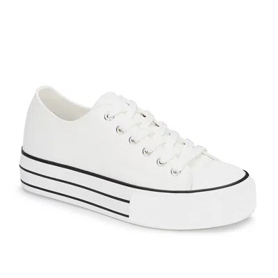 Andrea Canvas Sneakers Platform In White