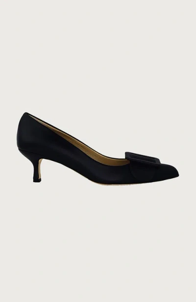 Andrea Carrano Shoes Milk Kitten Heel In Black