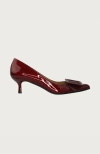 Andrea Carrano Shoes Milk Kitten Heel In Burgundy