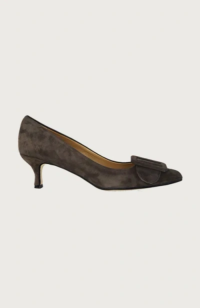 Andrea Carrano Shoes Milk Kitten Heel Pump In Brown