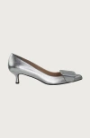 Andrea Carrano Shoes Milk Kitten Heel In Silver