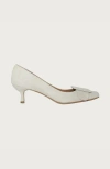 Andrea Carrano Shoes Milk Kitten Heel In White