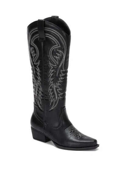 Andrea Cowgirl Western Boots In Black