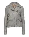 Andrea D'amico D'amico Woman Jacket Light Grey Size 10 Leather In Grey