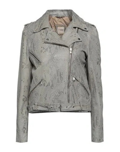 Andrea D'amico D'amico Woman Jacket Light Grey Size 10 Leather