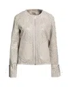 Andrea D'amico D'amico Woman Jacket Light Grey Size 6 Lambskin In Grey