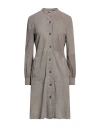 Andrea D'amico D'amico Woman Overcoat & Trench Coat Lead Size 6 Leather In Grey
