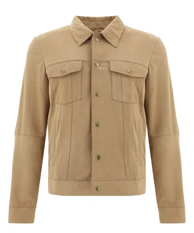 Andrea D'amico Leather Jackets In Beige