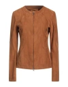 Andrea D'amico D'amico Woman Jacket Tan Size 6 Leather In Brown