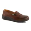 Andrea Exclusive Comfort Leather Flats In Brown