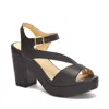 Andrea Fashion High Heel Ankle Strap Sandals In Black