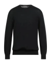Andrea Fenzi Man Sweater Black Size 46 Merino Wool In Blue
