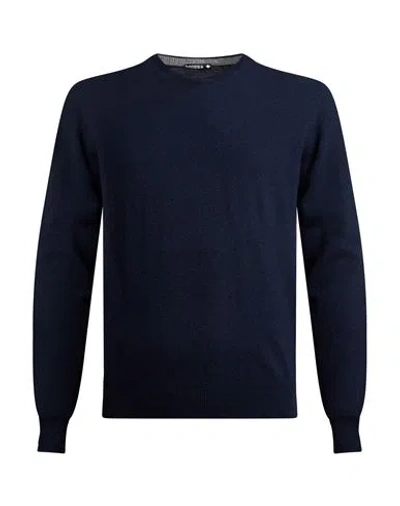 Andrea Fenzi Man Sweater Blue Size S Merino Wool, Viscose, Nylon, Cashmere