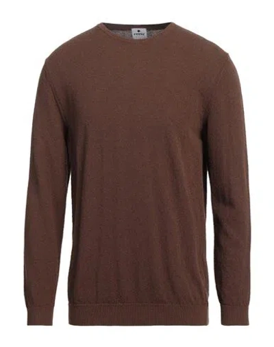 Andrea Fenzi Man Sweater Brown Size 44 Cotton, Polyamide