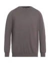 Andrea Fenzi Man Sweater Dark Brown Size 42 Cotton In Brown