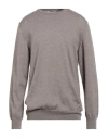 Andrea Fenzi Man Sweater Khaki Size 44 Merino Wool In Gray