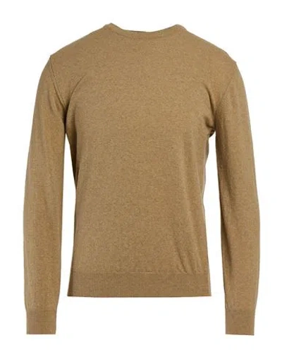Andrea Fenzi Man Sweater Khaki Size Xxl Wool, Polyamide In Brown