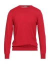 Andrea Fenzi Man Sweater Red Size 46 Merino Wool In Red