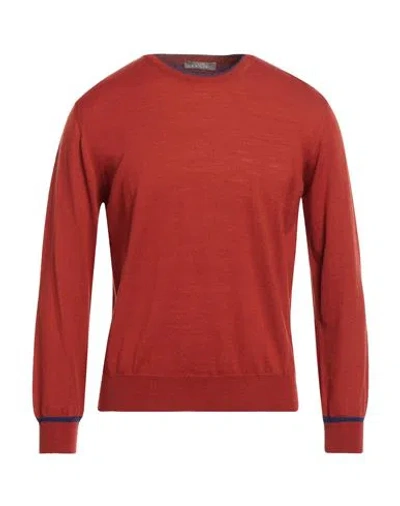 Andrea Fenzi Man Sweater Red Size 46 Merino Wool