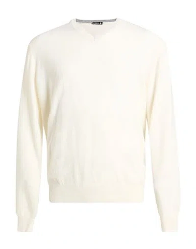 Andrea Fenzi Man Sweater White Size M Merino Wool, Viscose, Nylon, Cashmere In Neutral