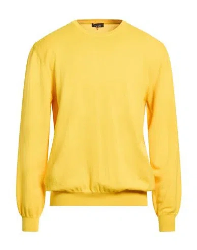 Andrea Fenzi Man Sweater Yellow Size 48 Merino Wool