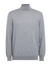 Andrea Fenzi Man Turtleneck Grey Size 44 Merino Wool In Gray
