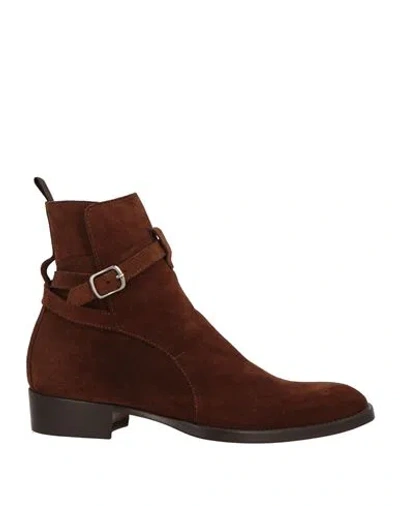 Andrea Ferri Man Ankle Boots Brown Size 7 Leather