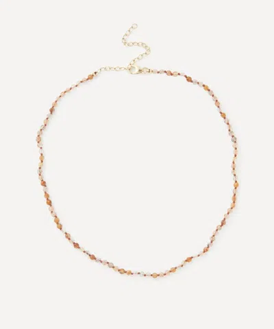 Andrea Fohrman 14ct Gold Brown Tourmaline Quartz Beaded Choker Necklace