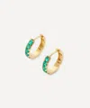 Shop Andrea Fohrman 14ct Gold Emerald Pave Huggie Hoop Earrings