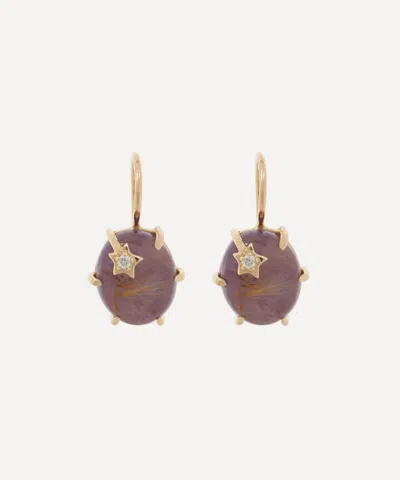 Andrea Fohrman 14ct Gold Mini Galaxy Rose De France Drop Earrings