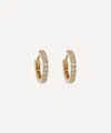 ANDREA FOHRMAN ANDREA FOHRMAN 14CT GOLD OPAL PAVE HUGGIE HOOP EARRINGS