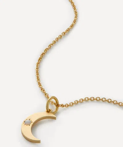 Andrea Fohrman 14ct Gold Small Crescent Moon Phase Opal Pendant Necklace