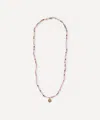 Andrea Fohrman 14ct Gold Tourmaline Moon Phase Charm Beaded Necklace In Multi