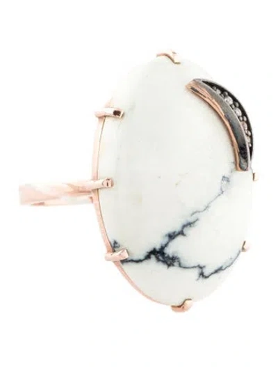 Pre-owned Andrea Fohrman 14k Variscite & Diamond Cocktail Ring In Multi