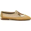 Andrea Gomez Andrea  Gomez Amelia Clear Mesh Ballet Flat In Gold